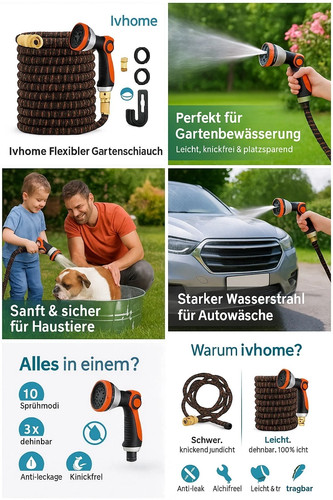 Flexibler gartenschlauch - gartenschlauch, –